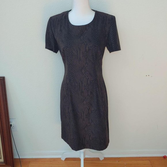 Studio C / 8 /Snakeskin Print Brown Dress - Picture 1 of 7